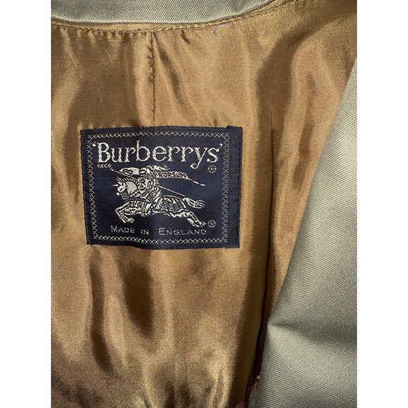 Vintage Burberry Full Length Trench Coat Zip Out Lining Including Belt Size 10L - Picture 5 of 7